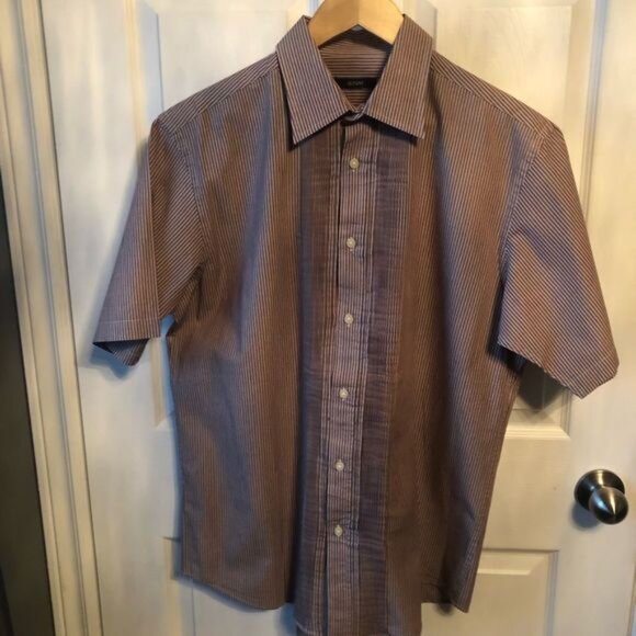 Alfani Short Sleeve Shirt‎ with Pintuck Pleat Size M - Picture 2 of 5